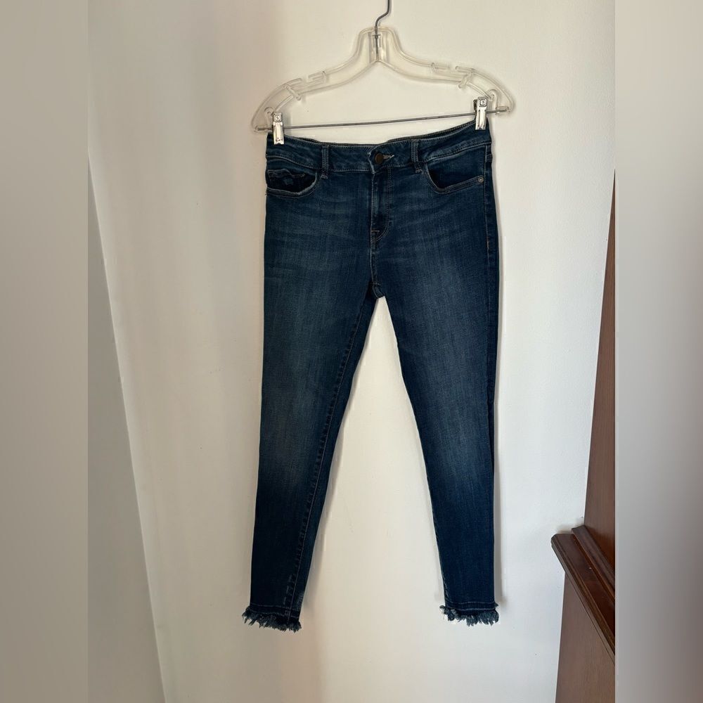 DL1961 Margaux Instasculpt Ankle Skinny Jeans Raw Hem Size 28